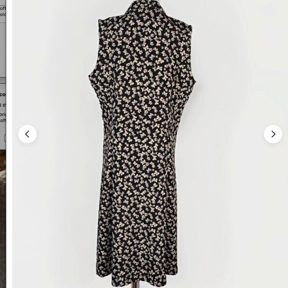 (12P) CHRISTOPHER & BANKS Purple Butterflies Sleeveless Maxi Shirt Dress - Picture 4 of 8